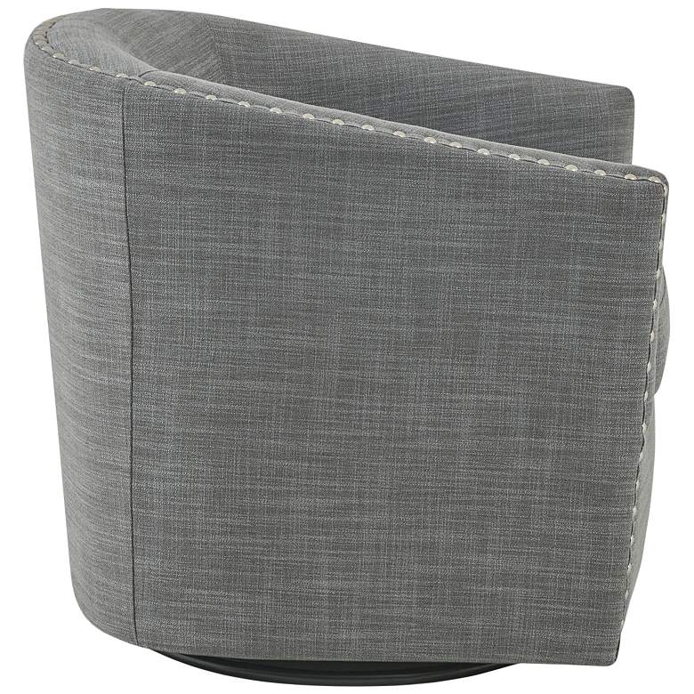 Memo Gray Fabric Swivel Lounge Chair more views