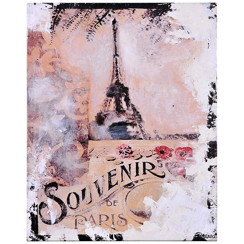 Image 1 Memories of Paris IV 20 inch High Eiffel Tower Wall Art