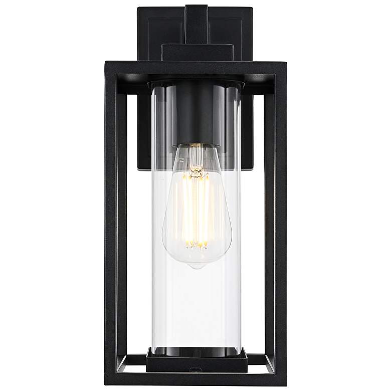 Image 2 Memphis 13 1/2" High Black Outdoor Wall Light