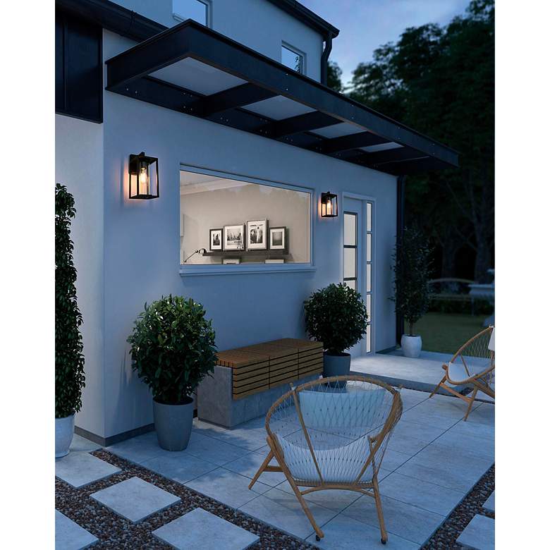 Image 3 Memphis 13 1/2" High Black Outdoor Wall Light more views