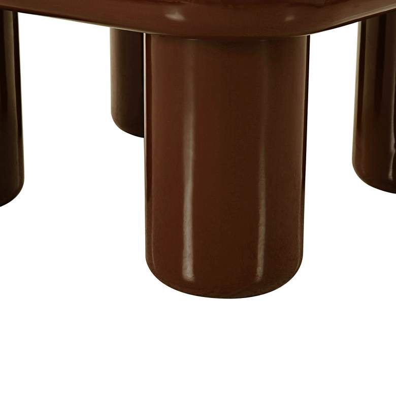 Image 4 Memphis 33 1/2"W Gloss Chocolate Brown Square Coffee Table more views
