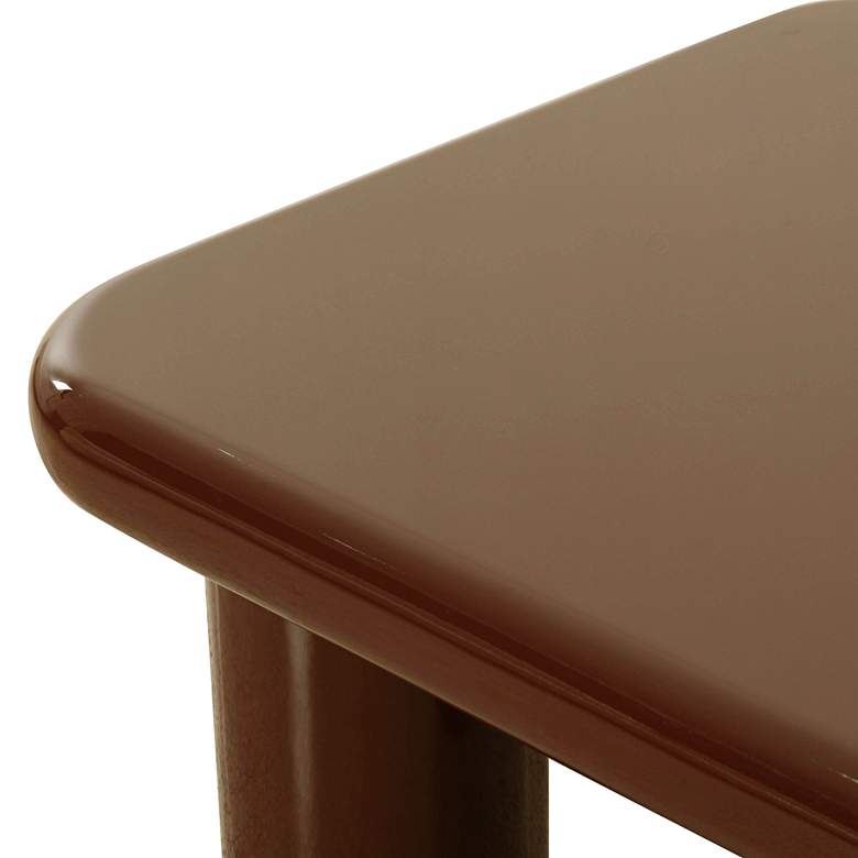 Image 5 Memphis 33 1/2"W Gloss Chocolate Brown Square Coffee Table more views