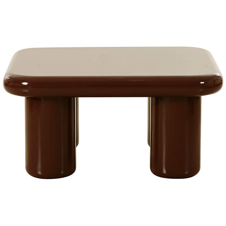 Image 6 Memphis 33 1/2"W Gloss Chocolate Brown Square Coffee Table more views