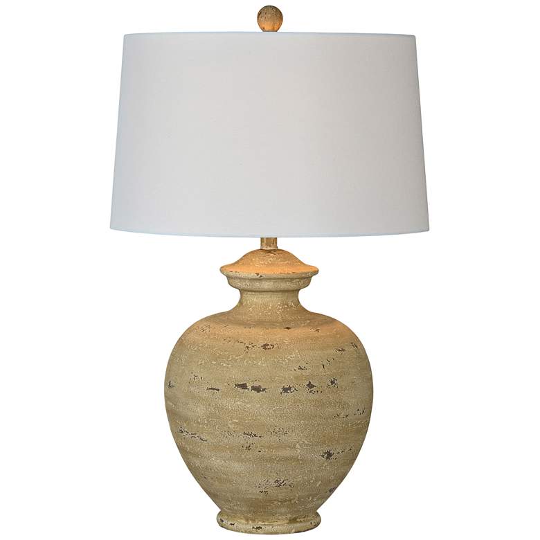 Image 1 Memphis Distressed Sand Jar Table Lamp