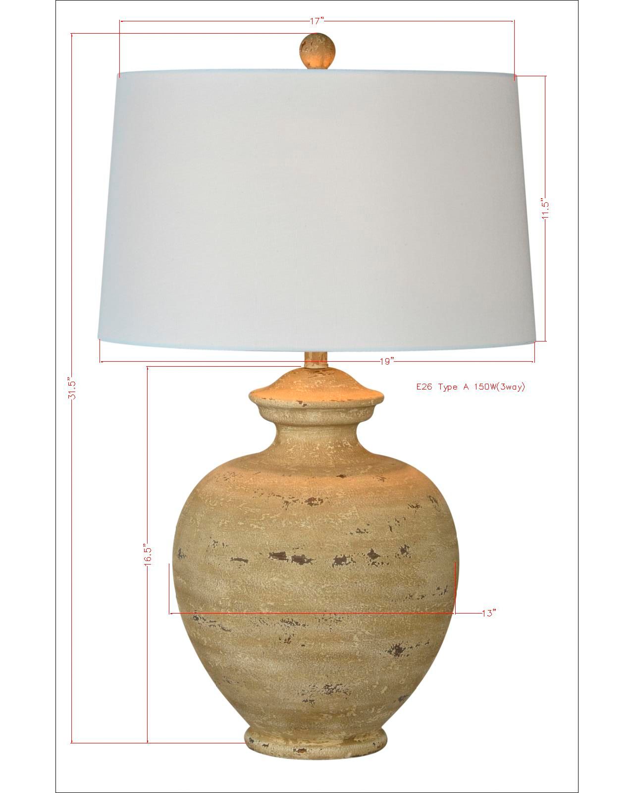 Image 5 Memphis Distressed Sand Jar Table Lamp more views