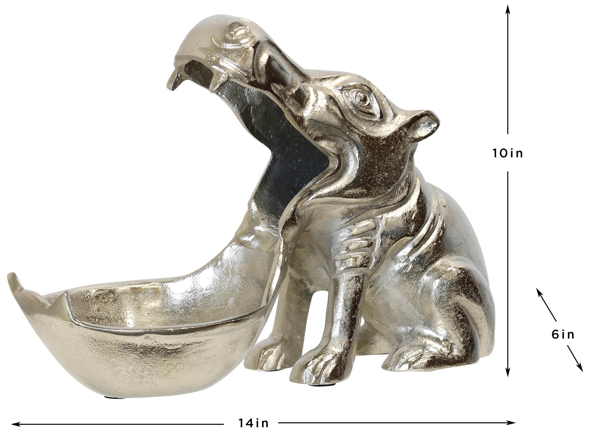 Image 2 Menagerie Regal Hippo Decorative Bowl - Nickel Plated more views