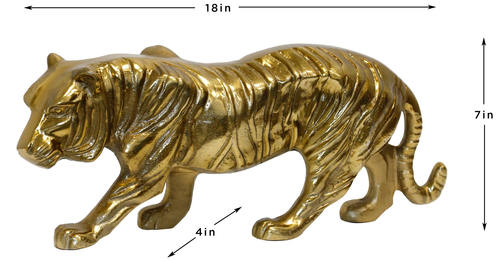 Image 3 Menagerie Tiger Decorative Object - Antique Brass more views