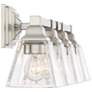 Mencino 28" Wide Satin Nickel and Clear Glass Bath Vanity Light