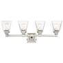 Mencino 28" Wide Satin Nickel and Clear Glass Bath Vanity Light