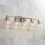 Mencino 35 1/4" Wide Satin Nickel and Clear Glass Bath Light