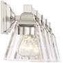 Mencino 35 1/4" Wide Satin Nickel and Clear Glass Bath Light