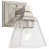 Mencino 9" High Satin Nickel and Clear Glass Wall Sconce