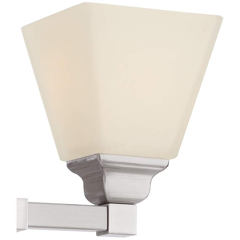 Image 3 Mencino-Opal 12 3/4 inch Wide Satin Nickel and Glass Bath Light more views