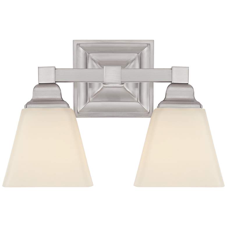 Image 4 Mencino-Opal 12 3/4 inch Wide Satin Nickel and Glass Bath Light more views
