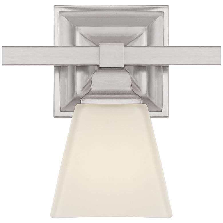 Image 3 Mencino-Opal 35 1/4 inchW Satin Nickel and Glass Bath Light more views