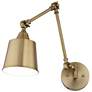 Mendes Antique Brass Adjustable Down-Light Hardwire Wall Lamp