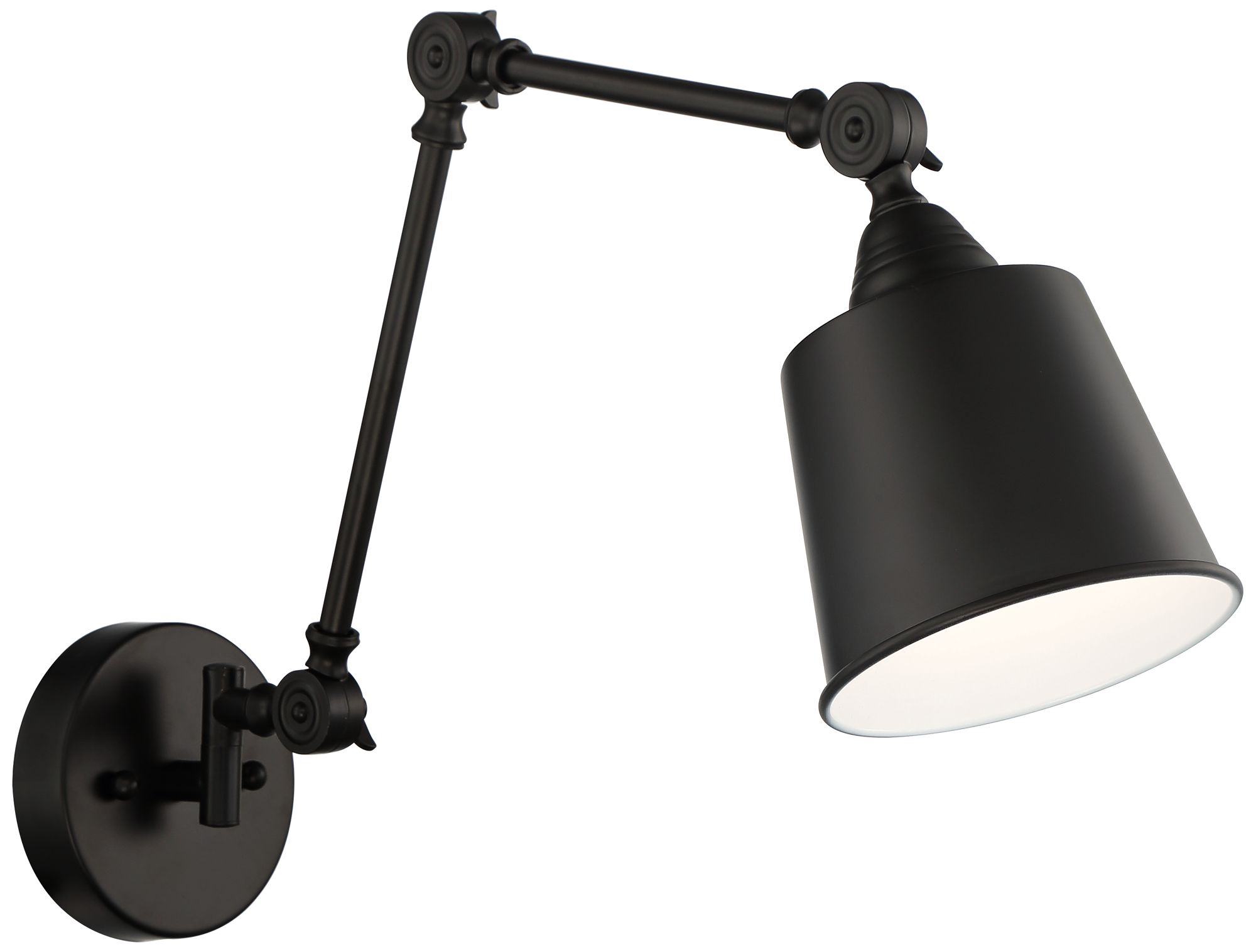 black swing arm sconce