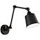 Mendes Black Hardwire Swing Arm Wall Lamp