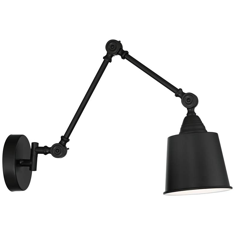 Mendes Black Hardwire Swing Arm Wall Lamp more views