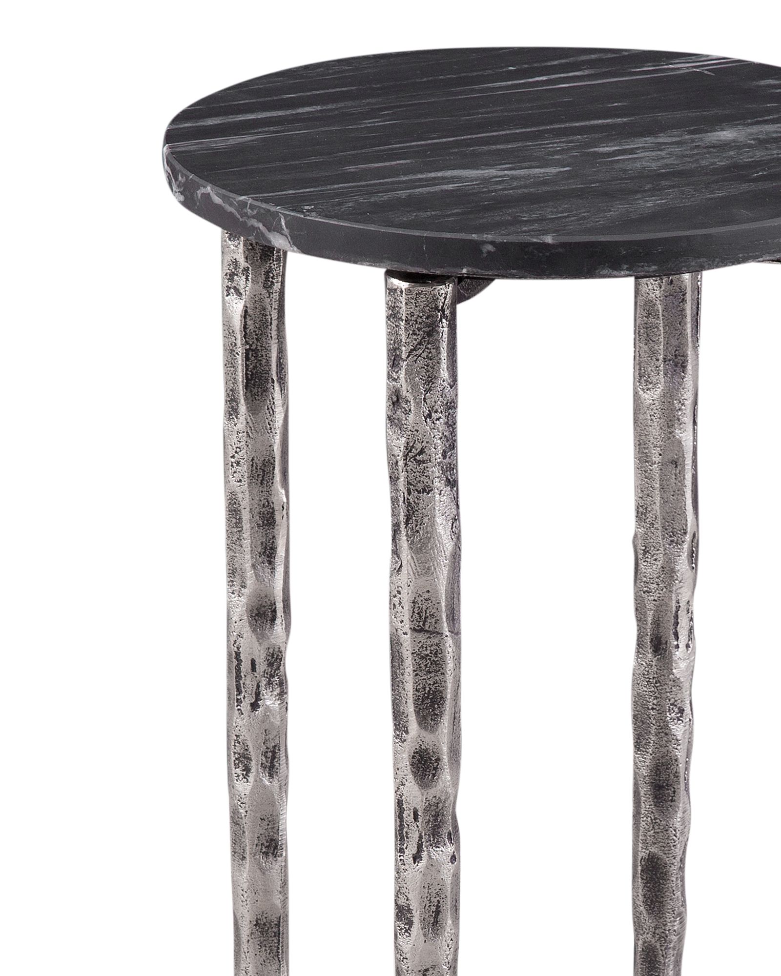 Image 2 Mendez 24' Tall Cast Aluminum/Marble Accent Table more views