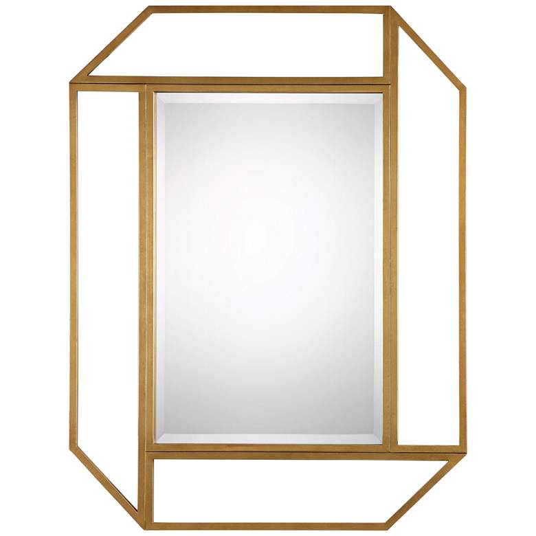 Image 1 Mendez Antiqued Gold Leaf 41 1/2 inch x 53 1/2 inch Wall Mirror
