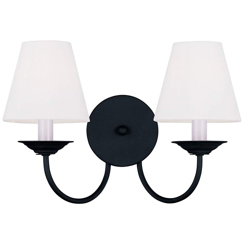 Image 1 Mendham 10 1/2 inch High Black 2-Light Wall Sconce