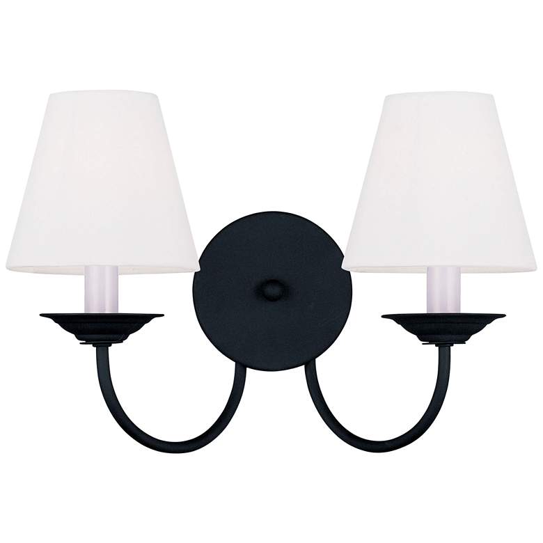 Image 1 Mendham 10 1/2" High Black 2-Light Wall Sconce