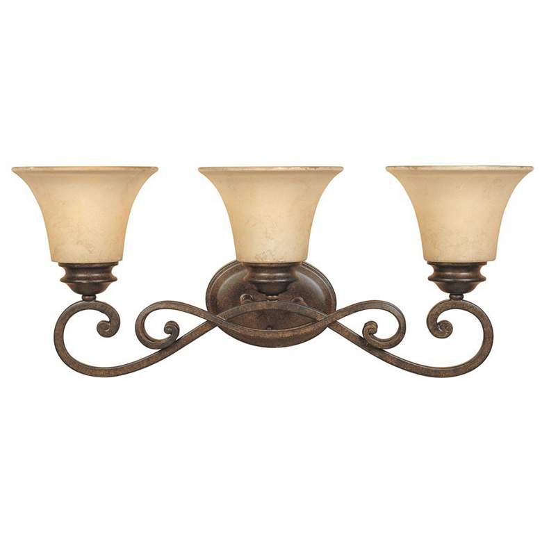 Image 1 Mendocino 24.25 inch Wide 3-Light Forged Sienna Traditional Vanity Light