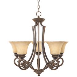 Mendocino 25 1/4&quot; Forged Sienna 5-Light Chandelier