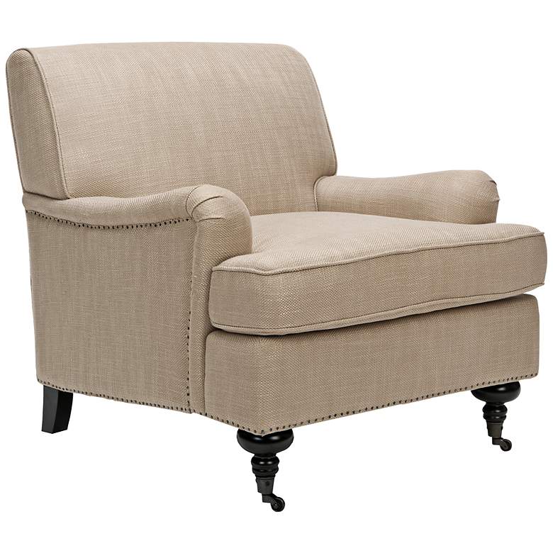 Image 1 Mendolez Nail Head Gold Upholstered Club Chair
