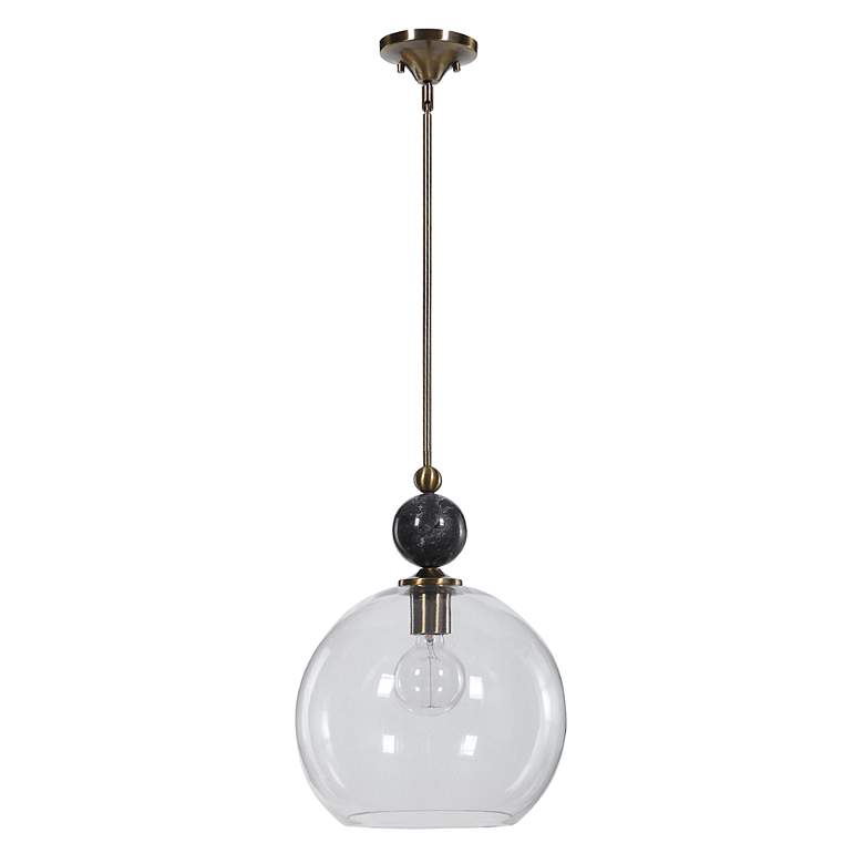 Image 4 Mendota 13 3/4"W Oxidized Aged Brass and Black Pendant Light more views