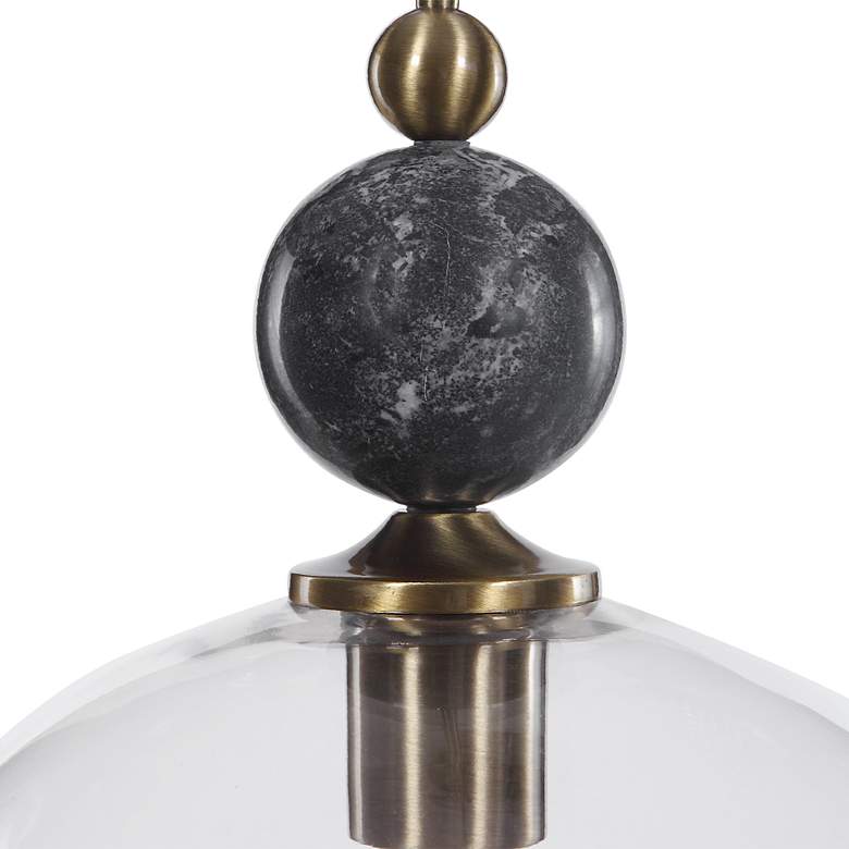 Image 5 Mendota 13 3/4"W Oxidized Aged Brass and Black Pendant Light more views