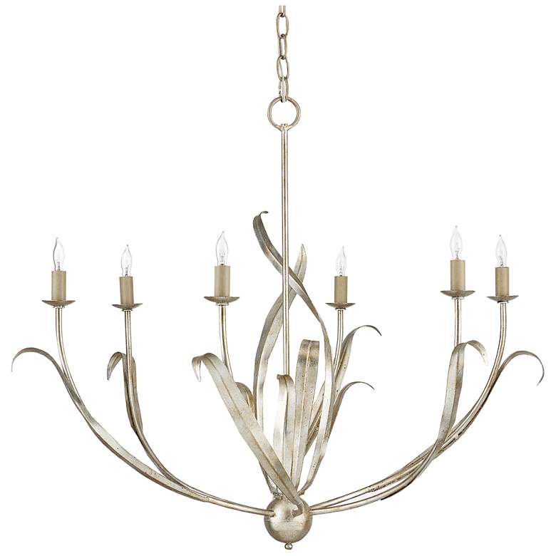 Image 2 Menefee 32" Wide Silver Granello 6-Light Chandelier more views