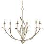 2_Menefee 32" Wide Silver Granello 6-Light Chandelier more views
