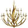 2_Menefee 49 1/4" Wide Antique Gold Leaf 18-Light Chandelier