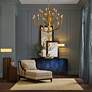 5_Menefee 49 1/4" Wide Antique Gold Leaf 18-Light Chandelier more views