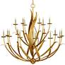 6_Menefee 49 1/4" Wide Antique Gold Leaf 18-Light Chandelier more views