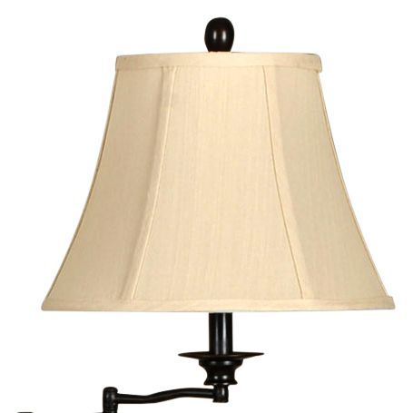 Image 3 Menlo 62" Cream Fabric Shade Bronze Swing Arm Floor Lamp more views