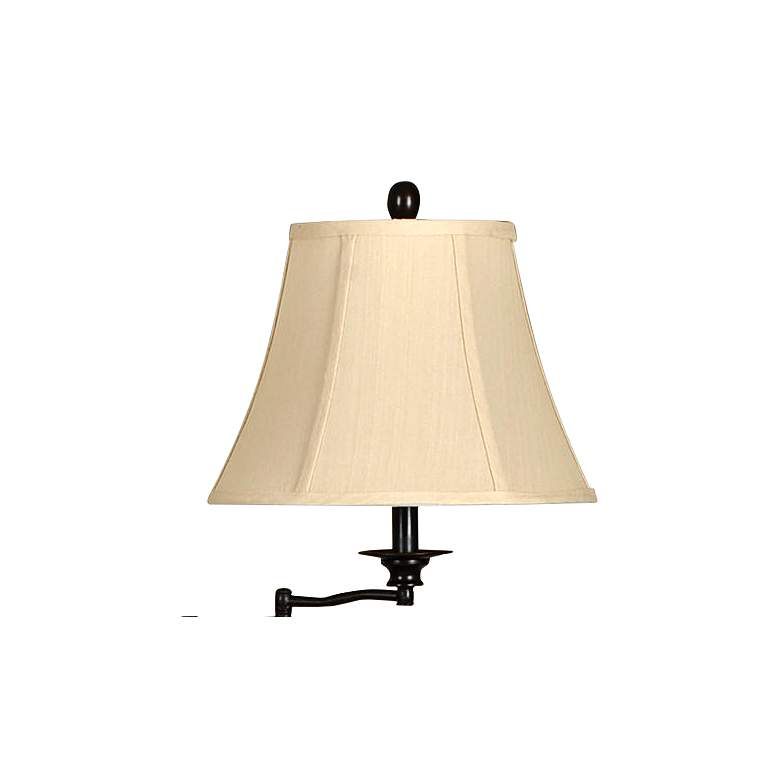 Image 3 Menlo 62" Cream Fabric Shade Bronze Swing Arm Floor Lamp more views