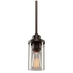 Menlo Park 1-Light Oil Rubbed Bronze Metal and Clear Glass Pendant