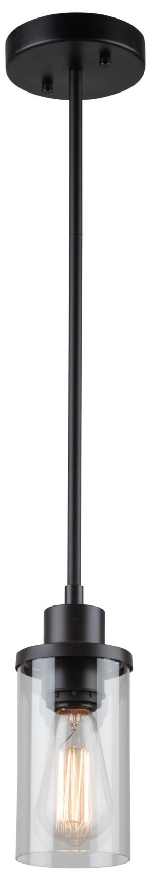 Image 2 Menlo Park 1-Light Oil Rubbed Bronze Metal and Clear Glass Pendant more views