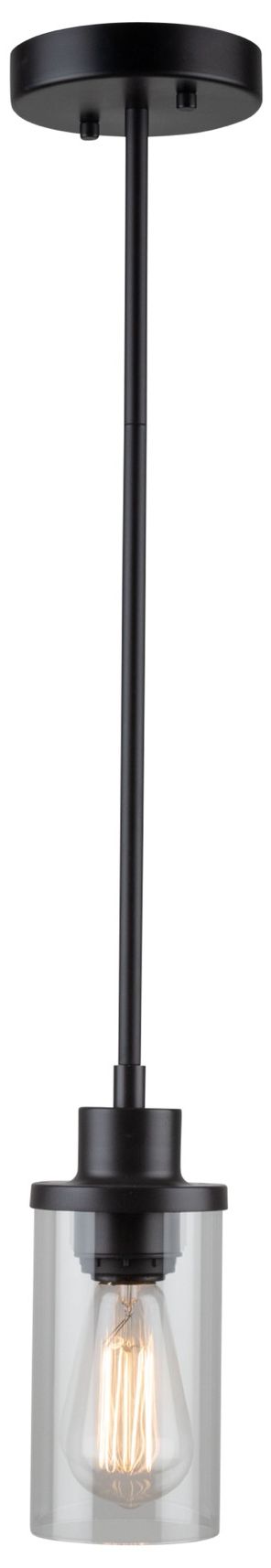 Image 4 Menlo Park 1-Light Oil Rubbed Bronze Metal and Clear Glass Pendant more views