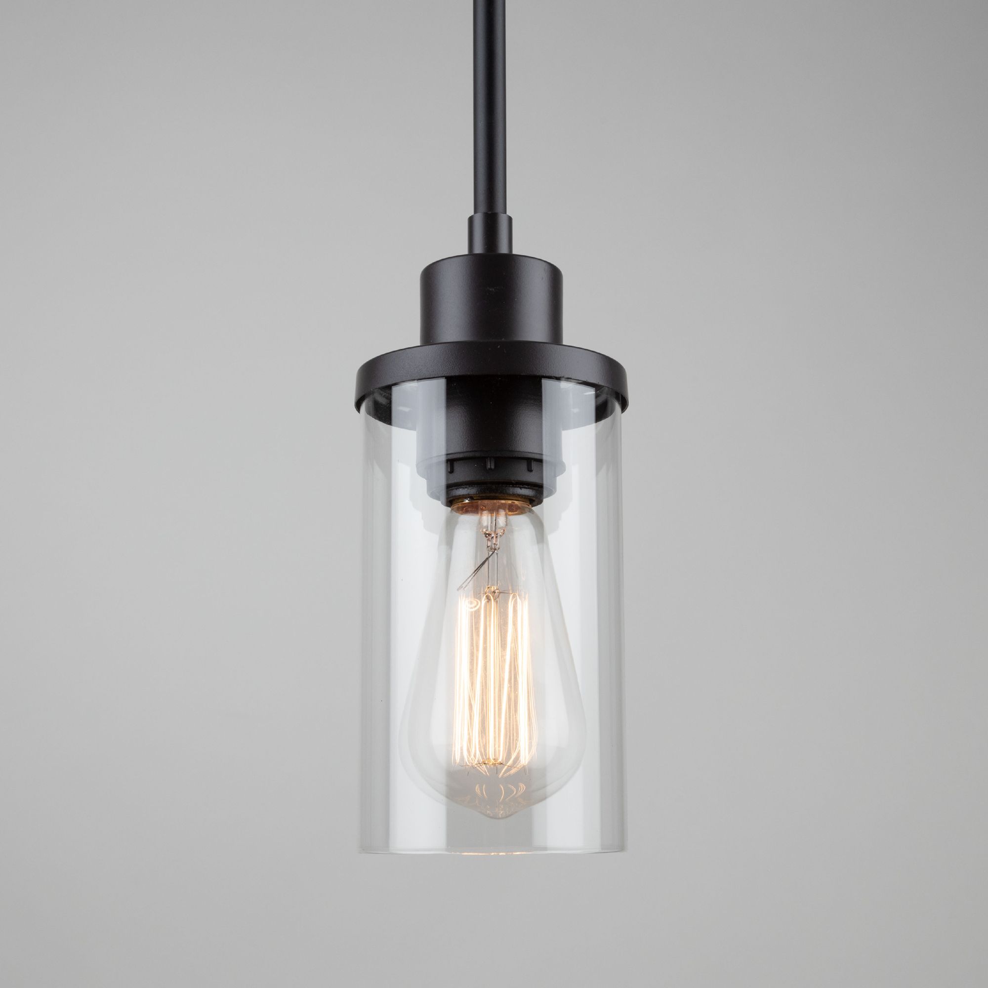 Image 7 Menlo Park 1-Light Oil Rubbed Bronze Metal and Clear Glass Pendant more views