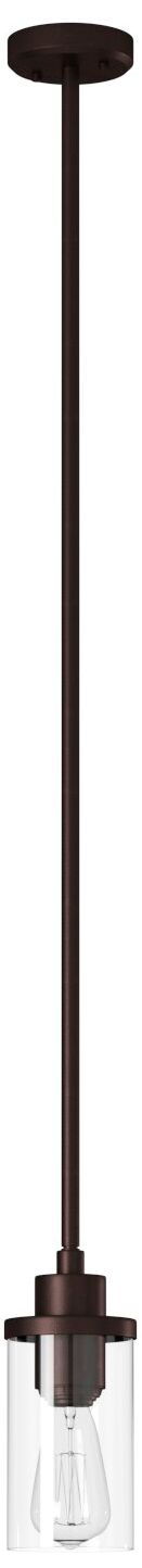 Menlo Park 1-Light Oil Rubbed Bronze Metal and Clear Glass Pendant
