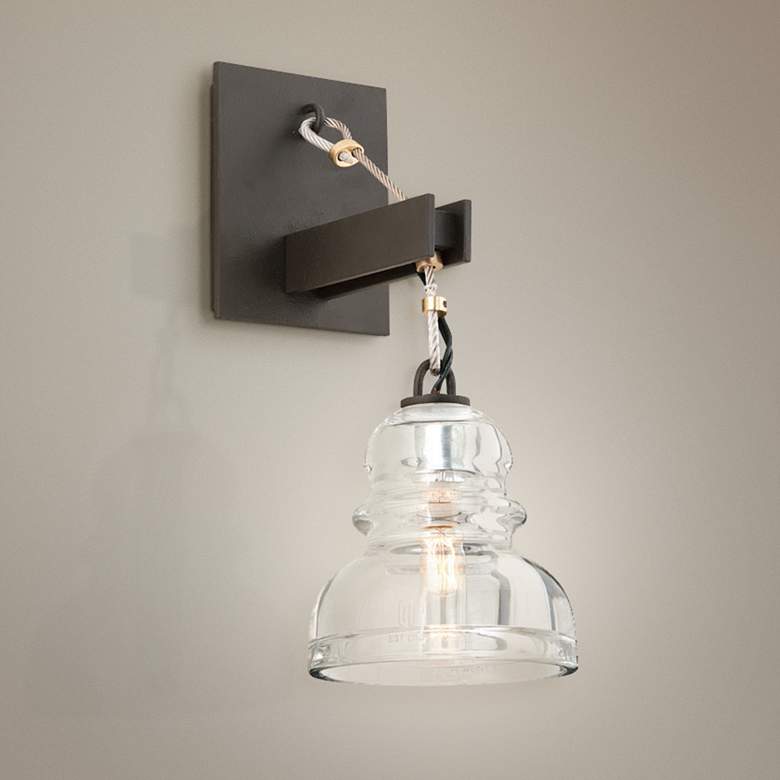 Image 1 Menlo Park 14" High Deep Bronze Wall Sconce