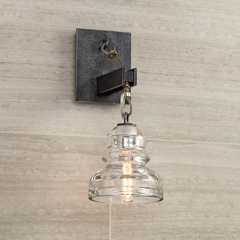 Image 1 Menlo Park 14" High Old Silver Wall Sconce by Troy Lighting