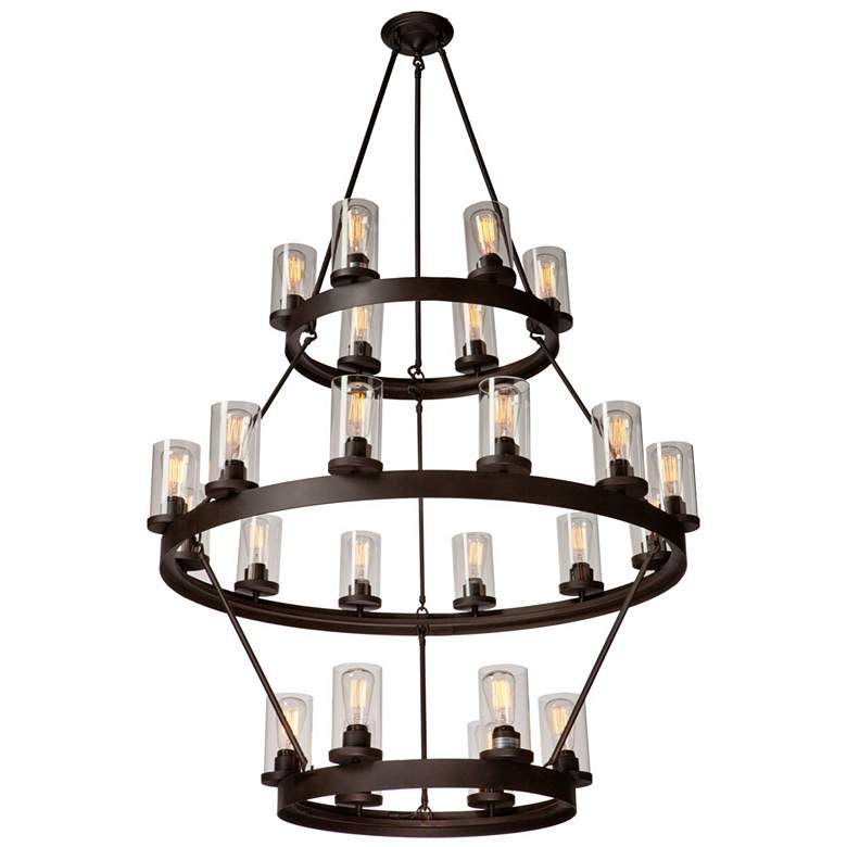 Image 1 Menlo Park 24-Light Oil Rubbed Bronze Metal and Clear Glass Chandelier