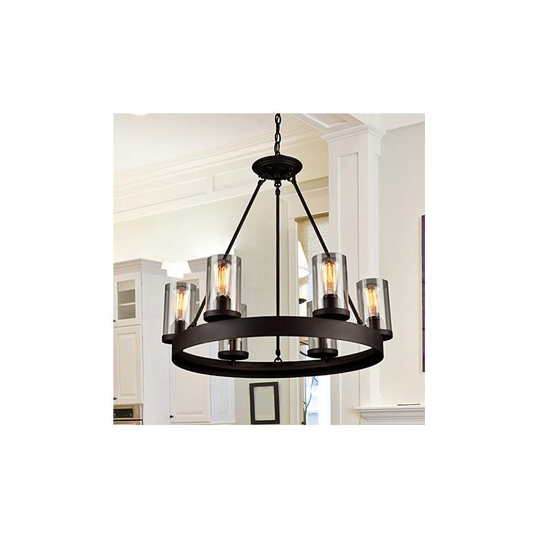 Image 2 Menlo Park 26" Wide Oil-Rubbed Bronze 6-Light Chandelier