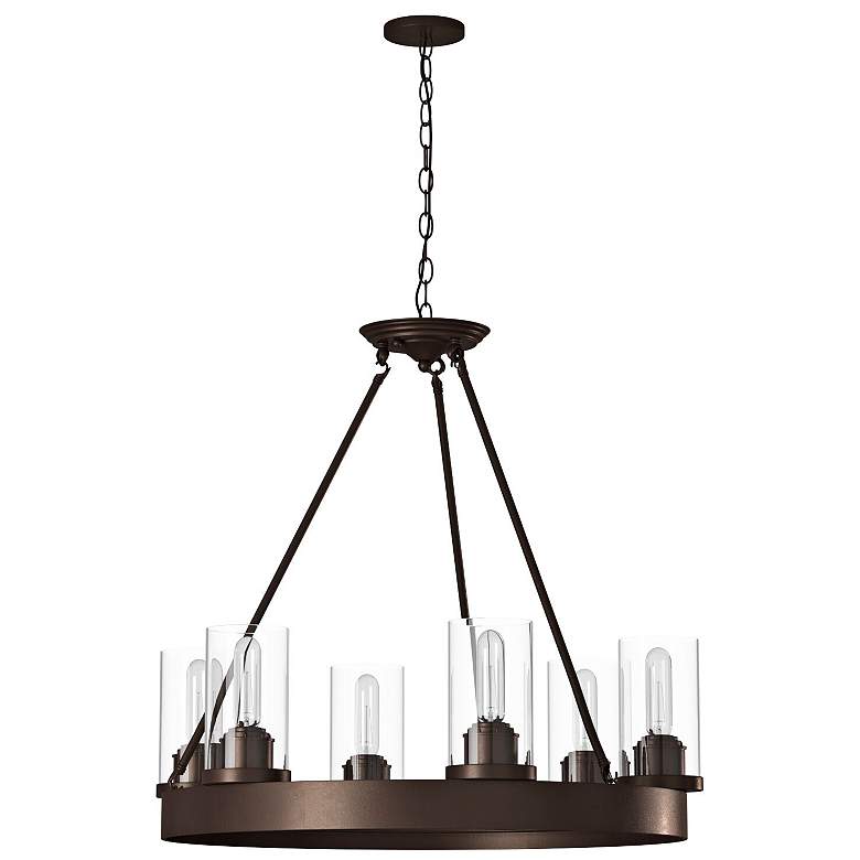 Image 6 Menlo Park 26" Wide Oil-Rubbed Bronze 6-Light Chandelier more views