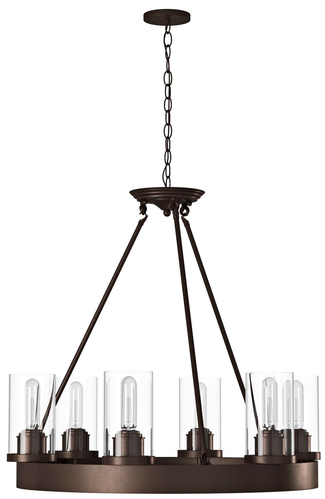 Menlo Park 26" Wide Oil-Rubbed Bronze 6-Light Chandelier in scene